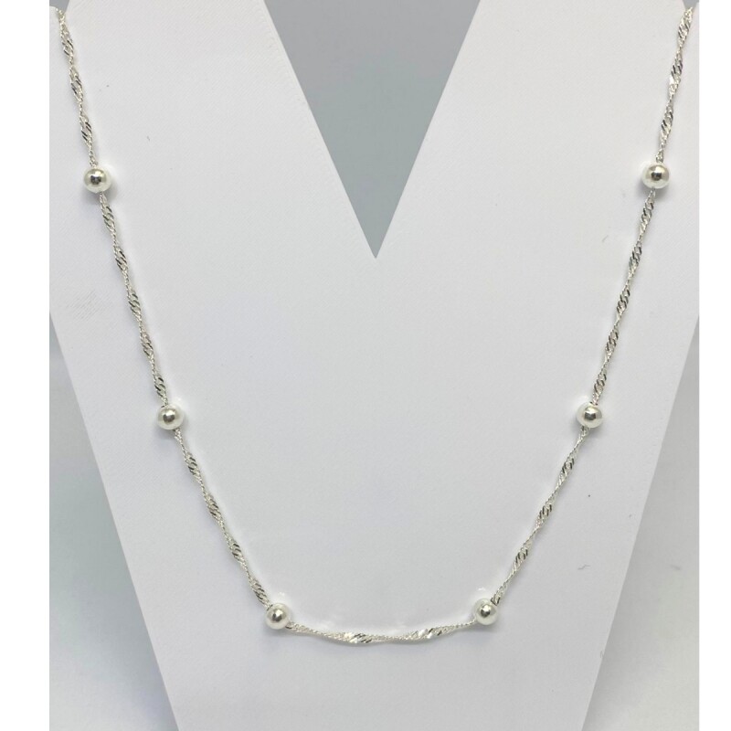 CADENA DE PLATA TIPO GRUMET 45 CM L8d1451-025-45-x3