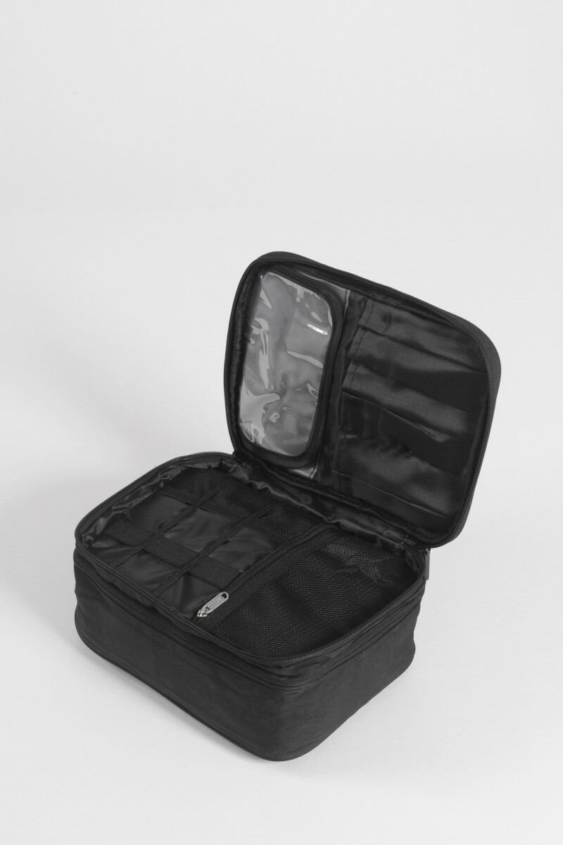 Estuche de viaje con compartimentos negro