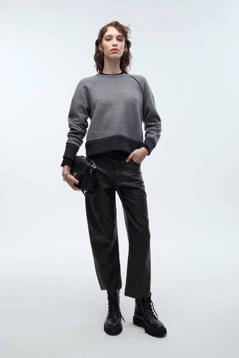 BUZO ZIP Gris