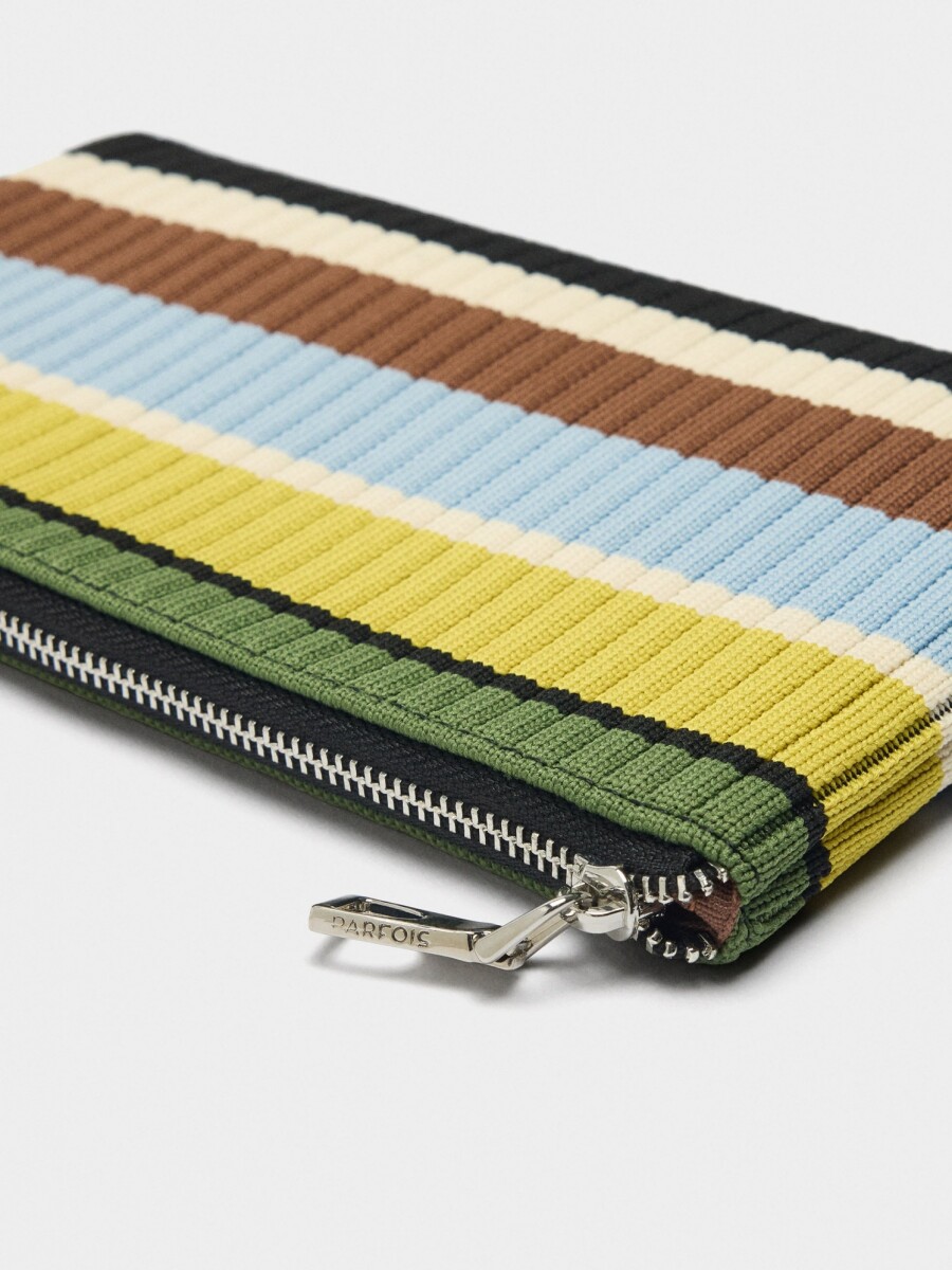 Monedero De Punto Con Rayas multicolor