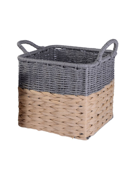 CESTO C/ASAS 31X31X27CM TEJ. CORDON PAPEL NAT/GRIS CESTO C/ASAS 31X31X27CM TEJ. CORDON PAPEL NAT/GRIS