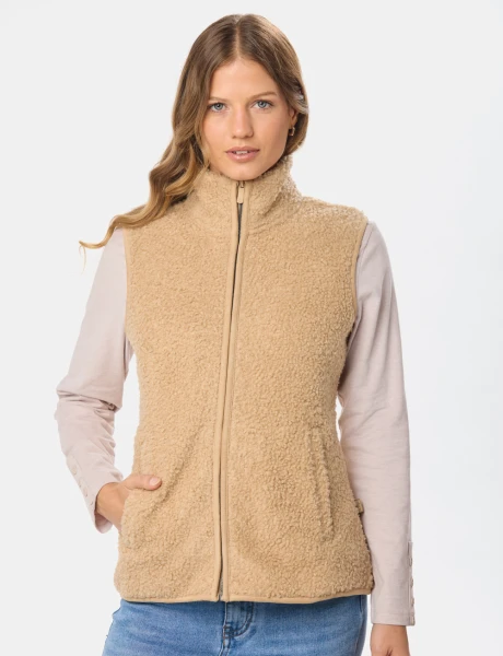 CHALECO TEJIDO CORDERITO Beige