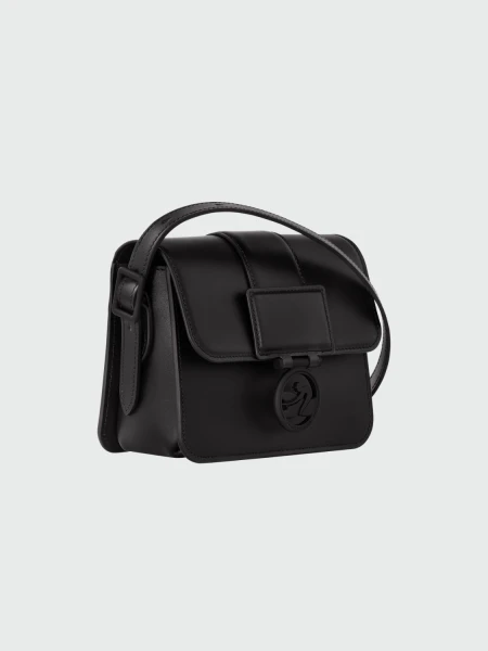 Longchamp -Cartera de cuero con solapa, Box-trot Negro