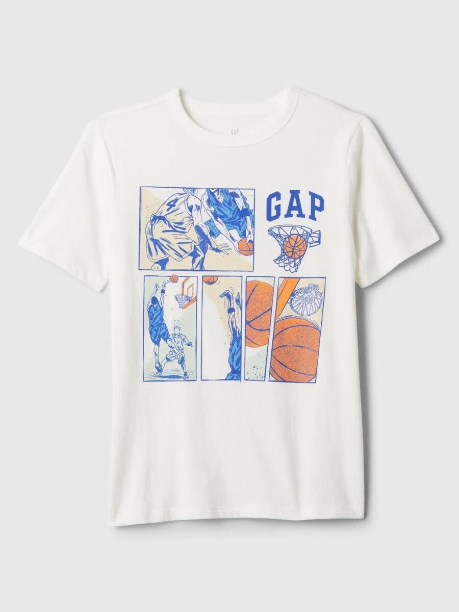 Remera Gràfico Manga Corta Niño - Basketball 