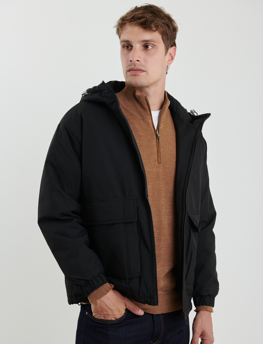 300221 CAMPERA HARRINGTON LABEL Negro