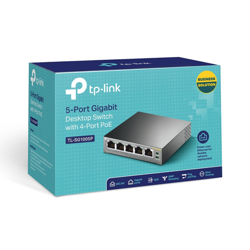 Switch TP-Link SG1005P 10 100 1000 Mbps 5 Puertos 4 PoE Switch TP-Link SG1005P 10 100 1000 Mbps 5 Puertos 4 PoE