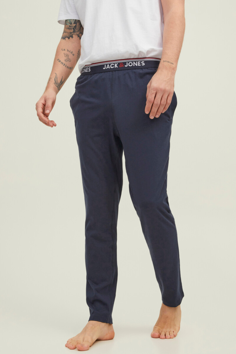 Pantalón Ron Pijama Cintura Elástica Y Logo Navy Blazer
