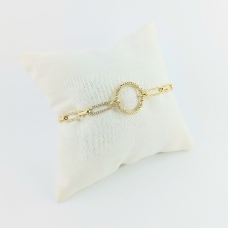 Pulsera de plata 925 con baño de oro amarillo y circonias. Pulsera de plata 925 con baño de oro amarillo y circonias.