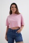 Remera oversized cropped Rosa Palido