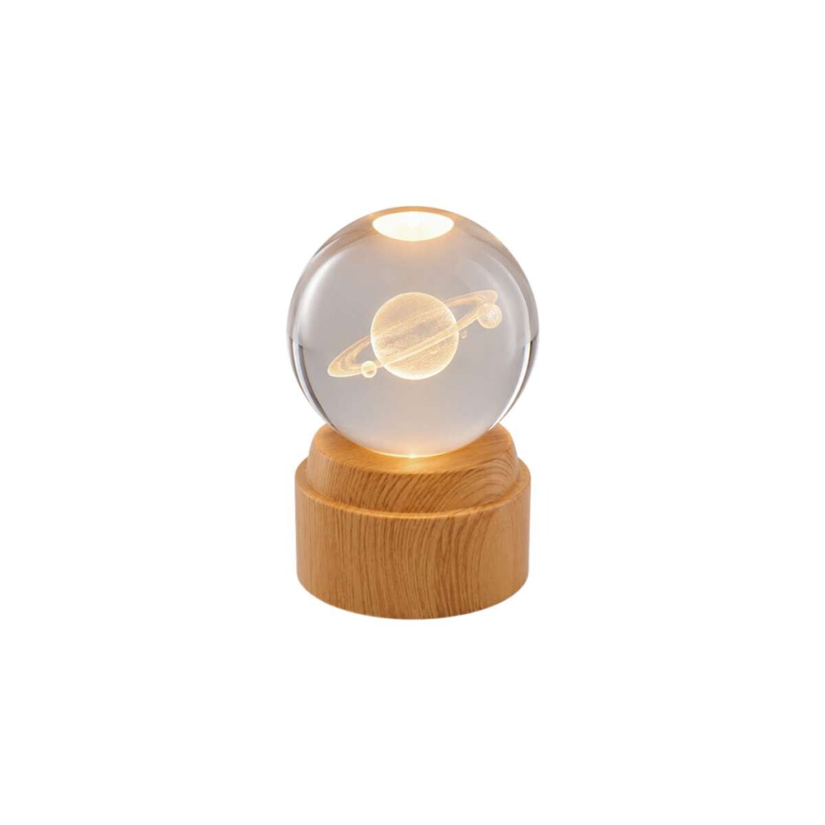 Lámpara veladora con esfera giratoria de 8cm de diámetro vidrio - Saturno 