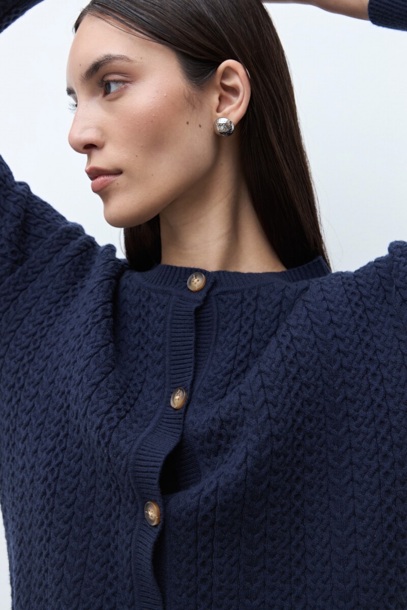 Cardigan estructuras azul marino