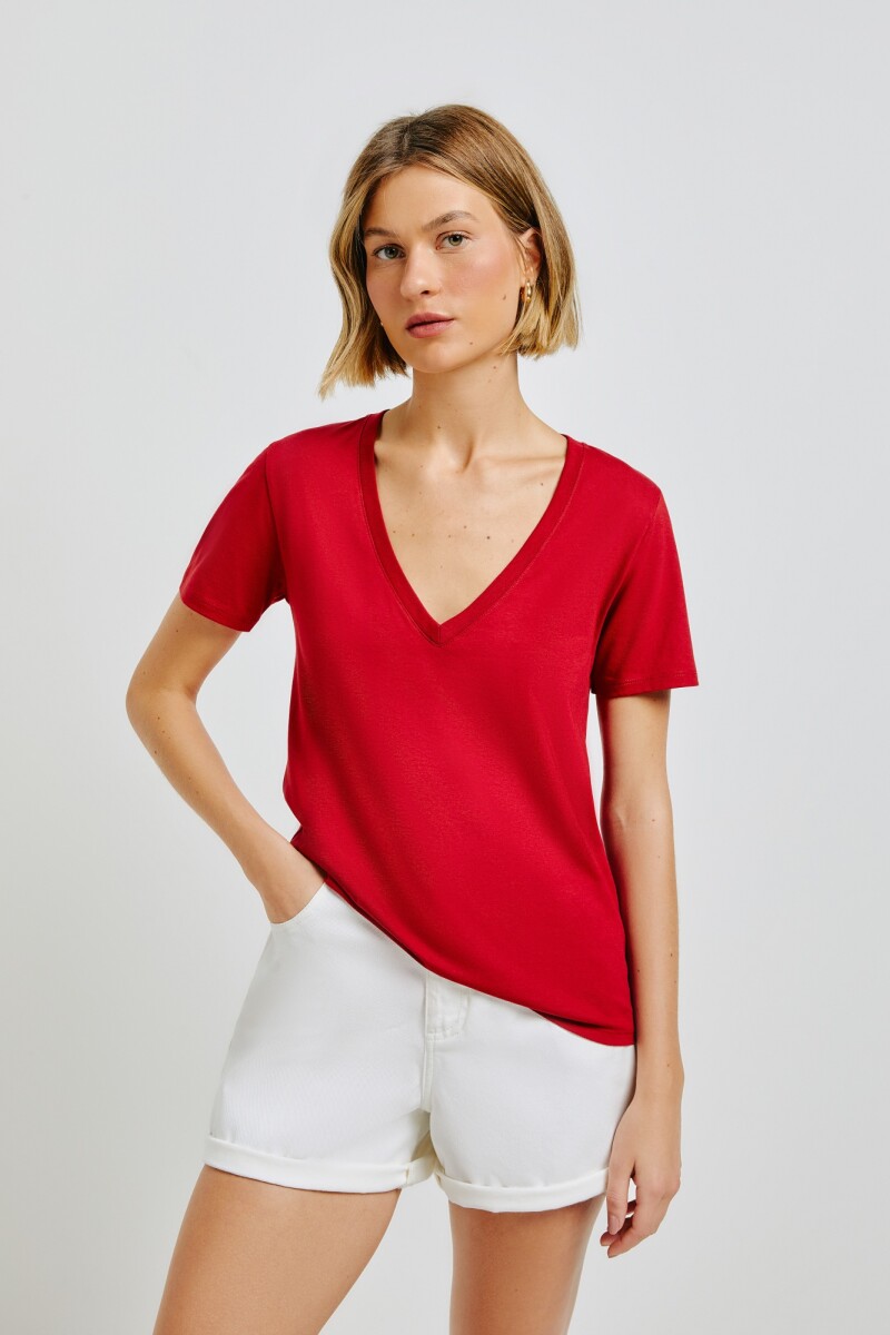 BLUSA MM FEM - ROJO OSCURO 