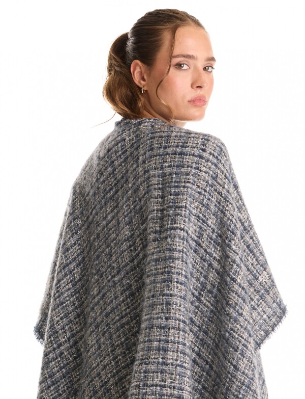 Ruana Tweed Flecos AZUL/MULTI