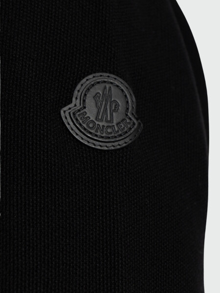 MONCLER - Cárdigan con cierre y parche de logo Negro