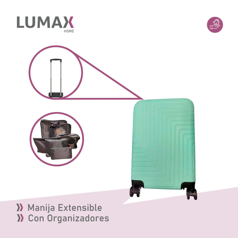 Valija Carry-on de mano Rígidas Con Organizadores Verde menta