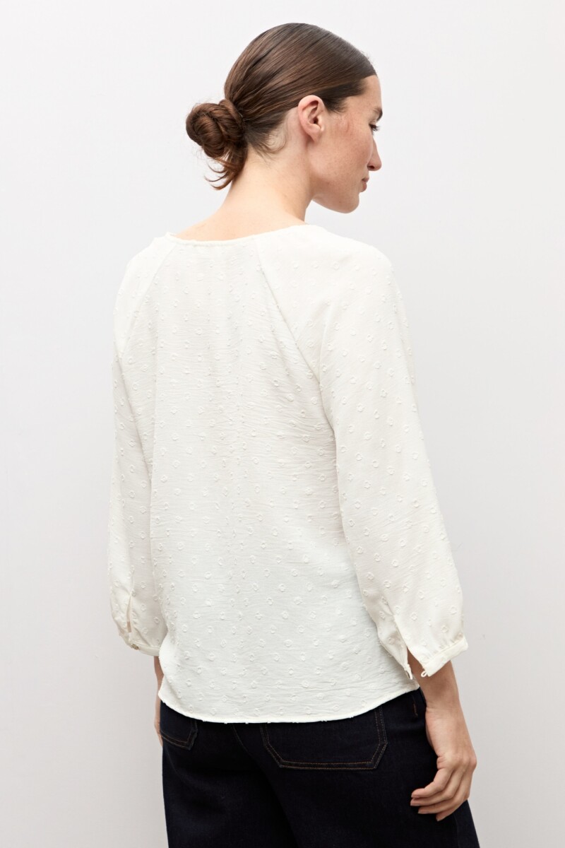Blusa plumeti escote V crudo