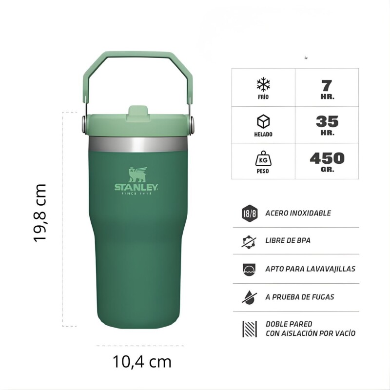 Vaso Térmico Stanley IceFlow Flip Straw 591ml Para Bebidas Frías En Movimiento Alpine