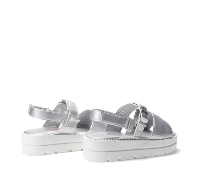 Sandalias de Niña MINI Miss Carol RETINO de pu Plateado - Blanco