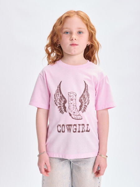 Remera estampa Cowgirl Rosa