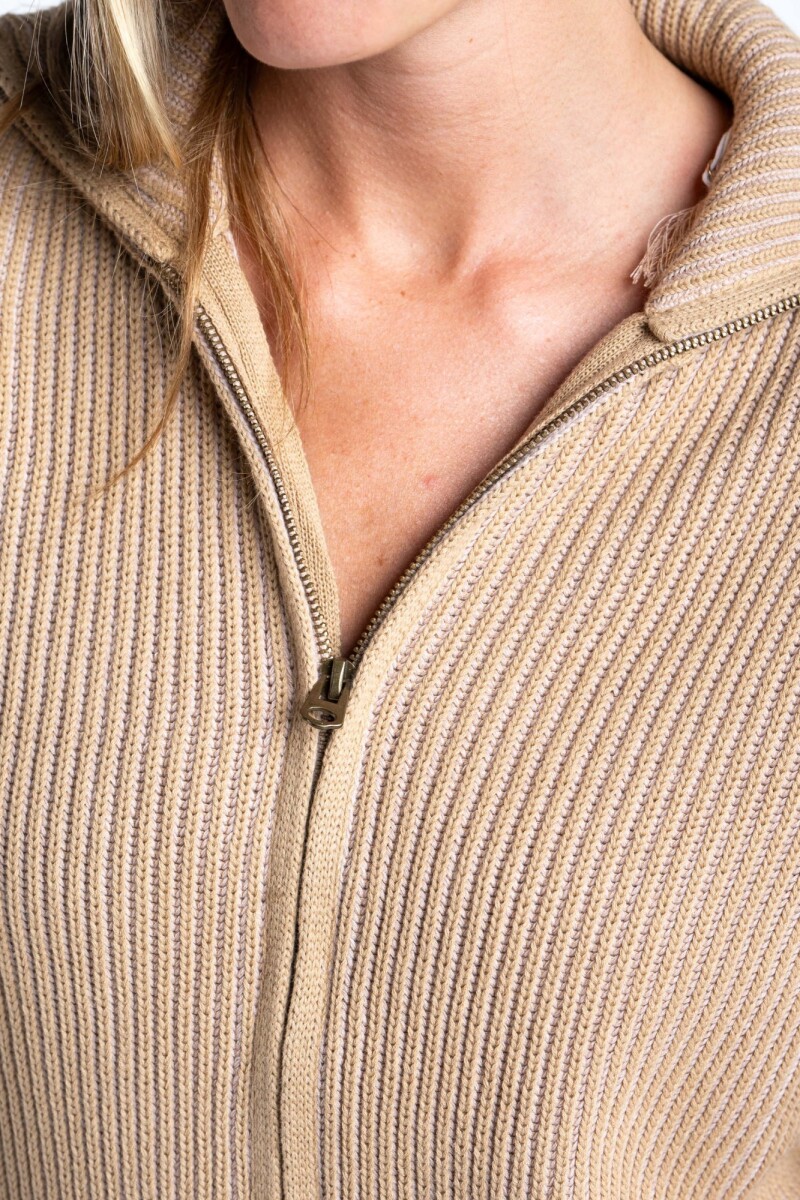 Campera Tejida Algodon Arena