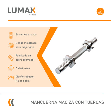 Mancuerna Maciza Cromada Con Tuercas Rosca