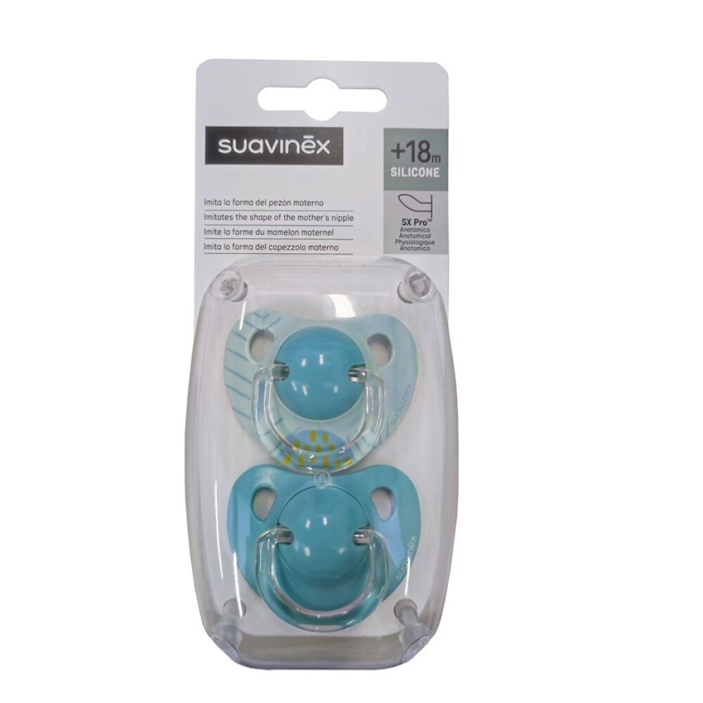 Set x2 chupete anatómico Suavinex 18m Dreams celeste