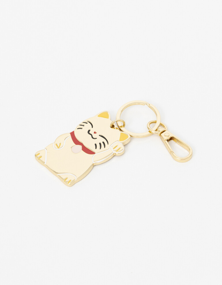 Llavero Metal Llavero Y Bag Charm "lucky Cat" - Combinacion Multicolor