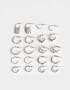 Aros Argollas Set Metal Set De Argollas - Plateado