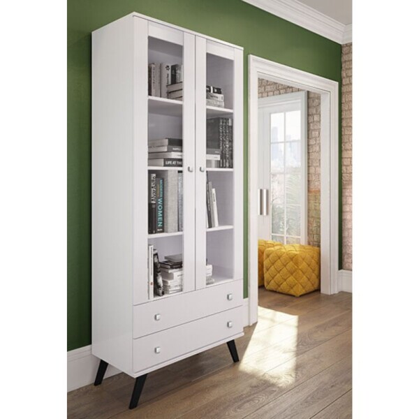 CRISTALERO RETRO 63 CM CON PUERTA DE VIDRIO - BLANCO CRISTALERO RETRO 63 CM CON PUERTA DE VIDRIO - BLANCO