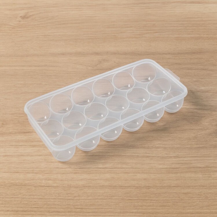 HUEVERA PLASTICA CON TAPA 18 CAVIDADES HUEVERA PLASTICA CON TAPA 18 CAVIDADES