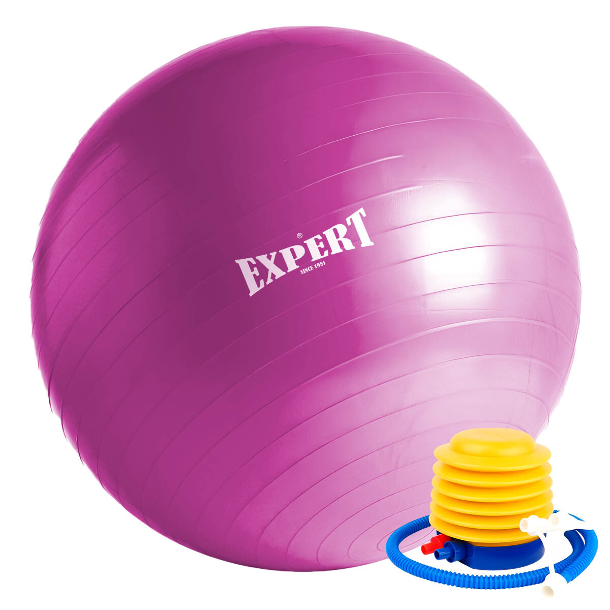Pelota De Pilates 75cm Fitness Yoga Gym + Inflador - Rosado 