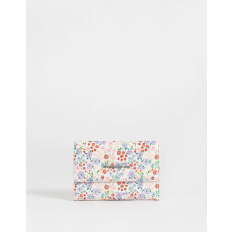 Billetera Color Block Estampado Flores