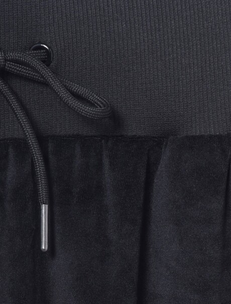 PANTALÓN DE PIERNA ANCHA EN TEJIDO AFELPADO - NEGRO NEGRO