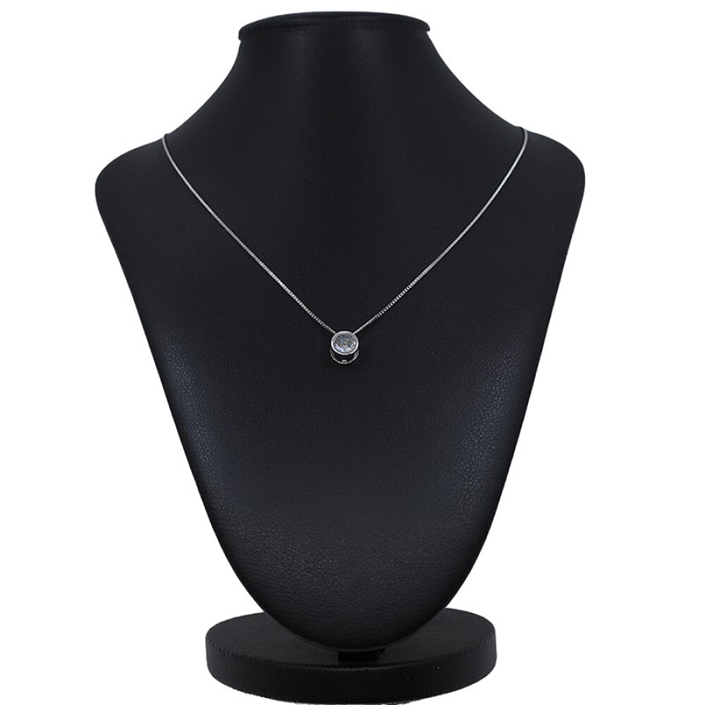Dije En Oro Blanco 18K Y Zirconia Dije En Oro Blanco 18K Y Zirconia