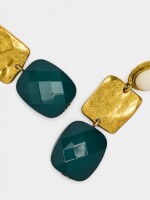 Pendientes Largos Geométricos verde