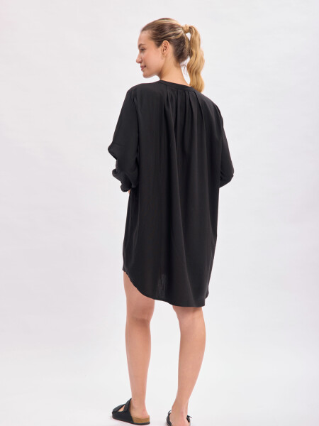 Vestido mangas volumen Negro