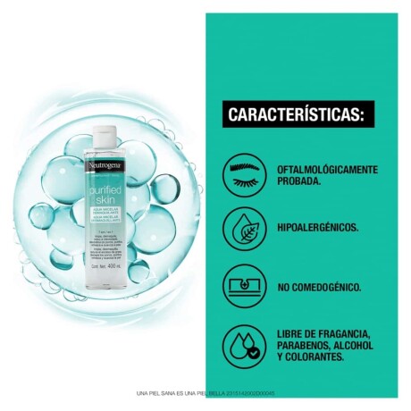 Neutrogena Purified Skin agua micelar desmaquillante 400 ml Neutrogena Purified Skin agua micelar desmaquillante 400 ml