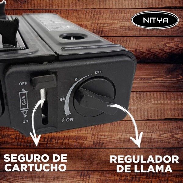 Anafe Cocina Portatil Parrilla Quemador A Gas Cocina Camping Color Negro