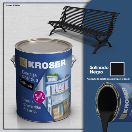 ESMALTE KROSER MATE 3EN1 NEGRO 1/4L ++ N/a