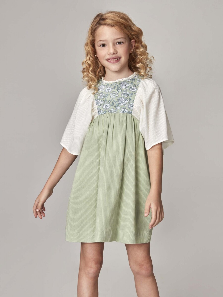 Vestido Canesu Estampado Gris