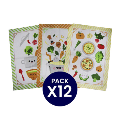 Pack x12 Repasadores de cocina Dohler - Diseños Surtidos Surtido