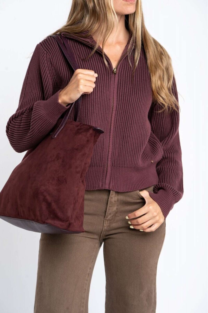 Campera Tejida Algodon - Burdeos 