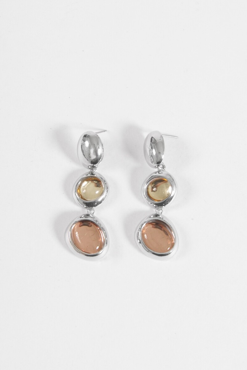 Caravanas acrílico cortas plateado