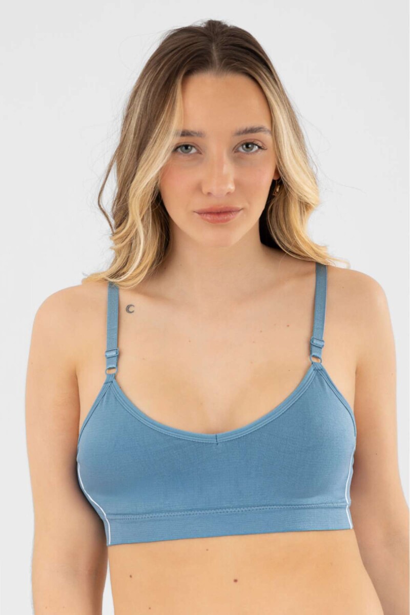 Soutien triangulo hibisco - Azul 