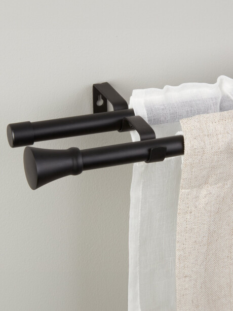 Barra cortina doble CONE 200-340cm negro Barra cortina doble CONE 200-340cm negro