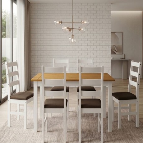 Juego De Comedor Bella 6 Sillas Blanco Tapizado SM-GB Juego De Comedor Bella 6 Sillas Blanco Tapizado SM-GB