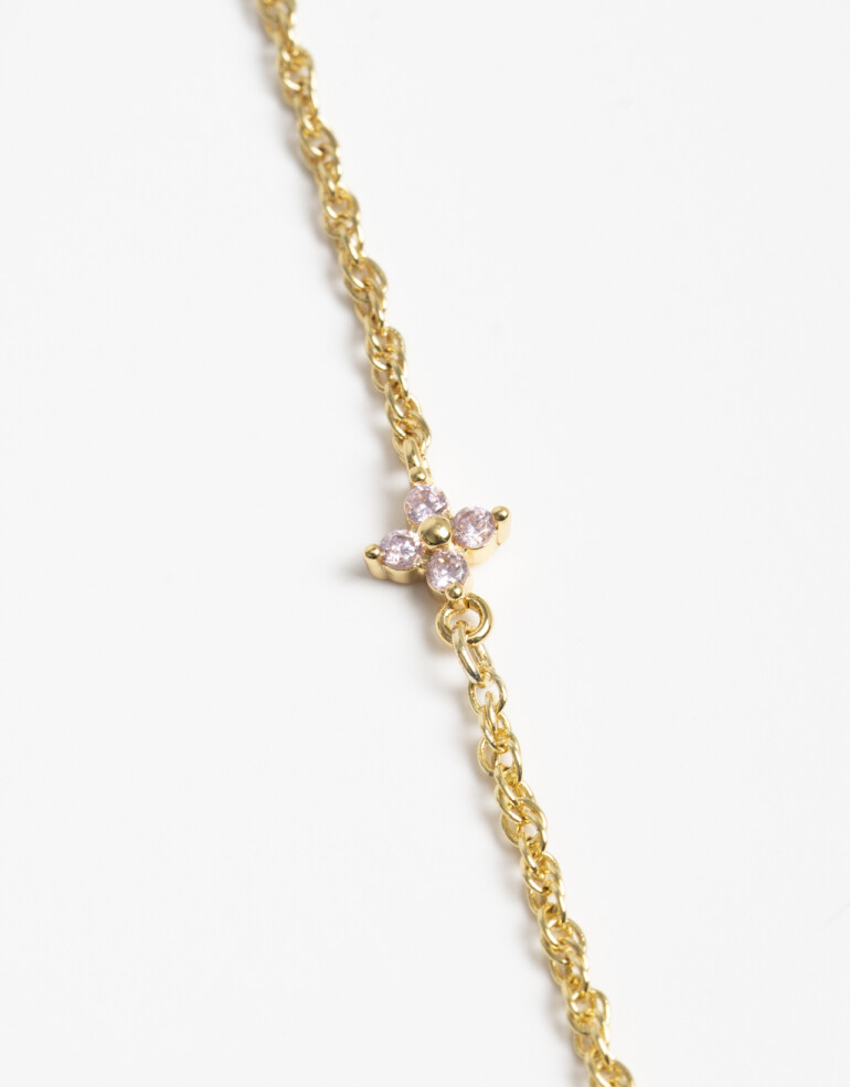 Cadena Corta con Dije Cubic zirconia Collar Con Dije De Cubic Zirconia - Dorado