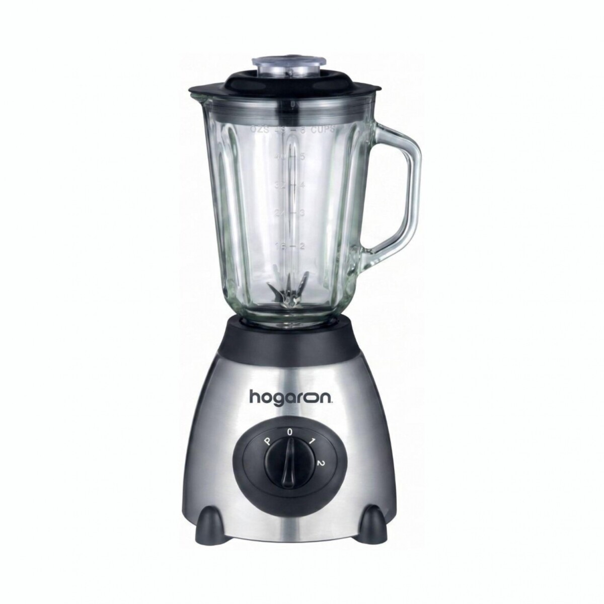Licuadora HOGARON 350W Jarra De Vidrio De 1.5L, 2 Velocidades + Pulse Acero Inoxidable Protección Contra Sobrecalentamiento Idea 