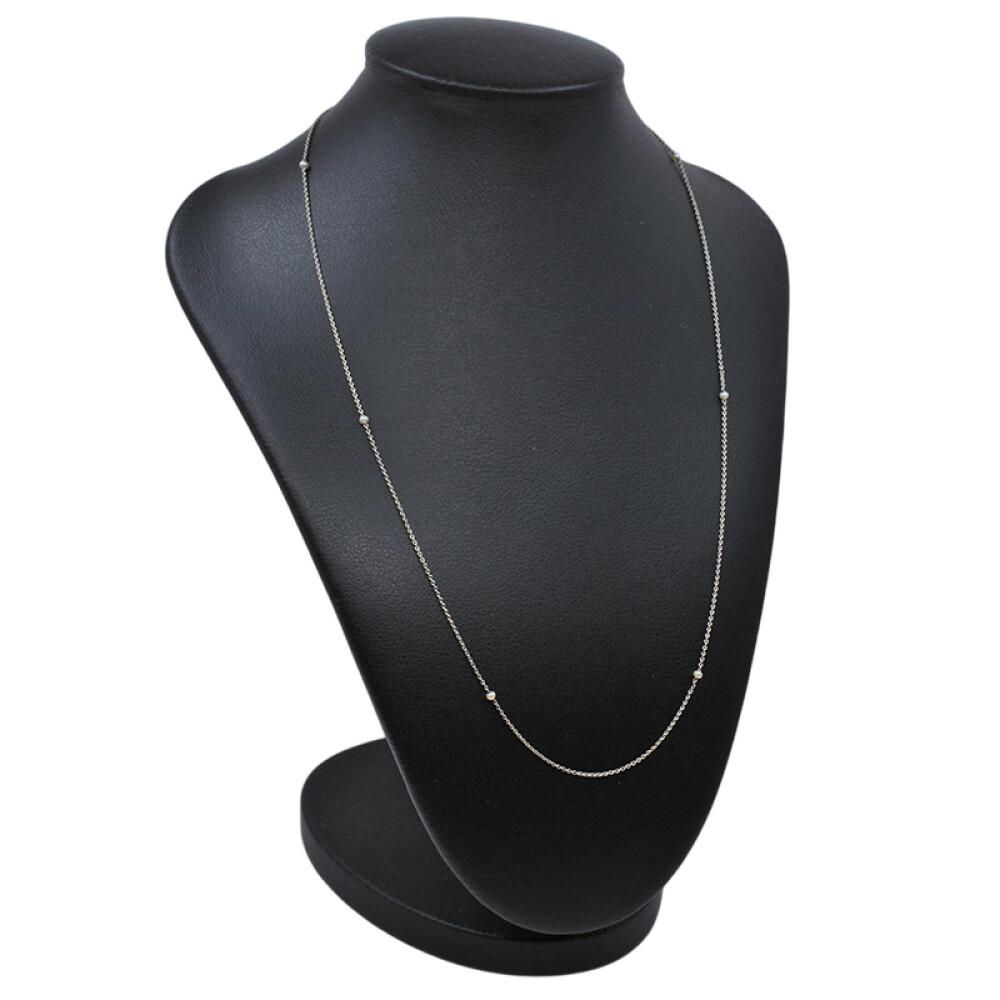 Cadena en oro 18k blanco, antigua, con perlas Cadena en oro 18k blanco, antigua, con perlas