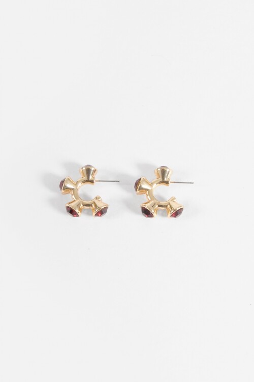 Aros piedritas dorado